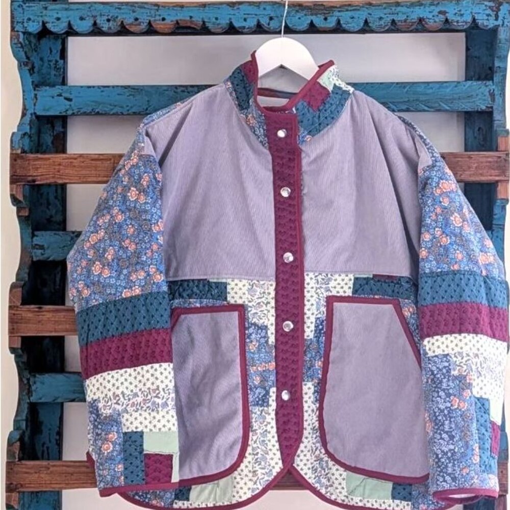 HANDMADE Vintage Cords and More Quilt Jacket, Size M/L